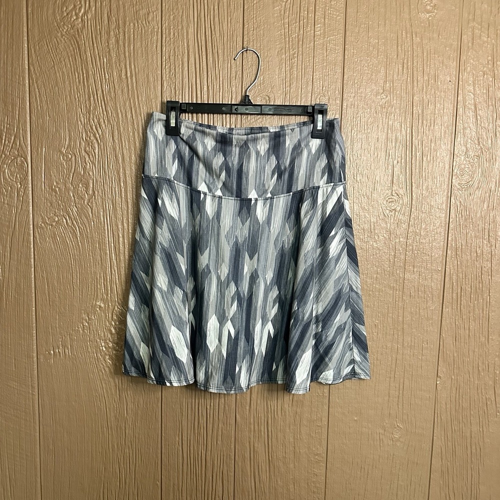 Prana Veeda Skirt Womens Sz S Black Multi Aztec Print Pull On Flared Stretch